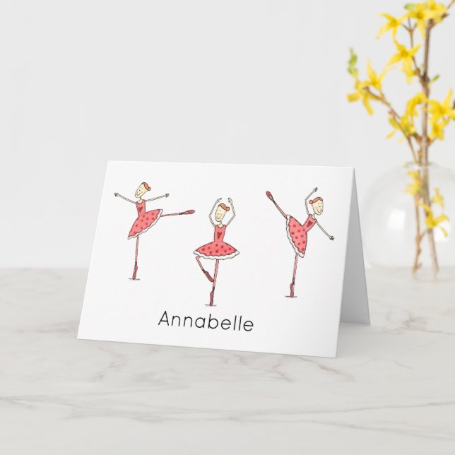 Custom Ballerina Birthday  Karte (Gelbe Blume)