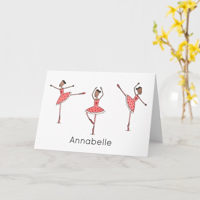 Custom Ballerina Birthday  Karte (Gelbe Blume)