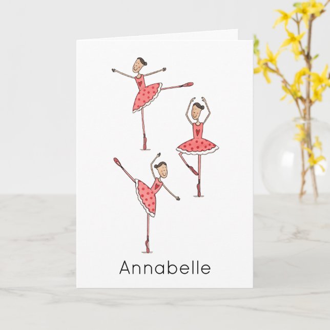 Custom Ballerina Birthday  Karte (Gelbe Blume)