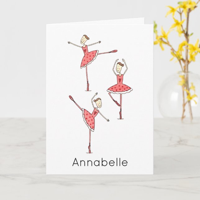 Custom Ballerina Birthday  Karte (Gelbe Blume)