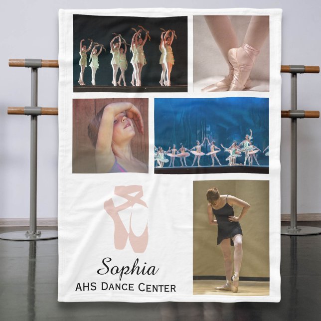 Custom Ballet 5 Foto Collage Dancer Name Fleecedecke (Von Creator hochgeladen)
