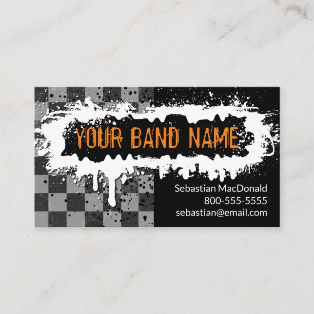 Custom Band Biz Card Punk Rock Music Musiker Visitenkarte (Vorderseite)