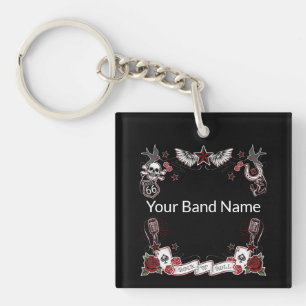 Custom Band Merch Rockabilly Rock & Roll Music Key Schlüsselanhänger