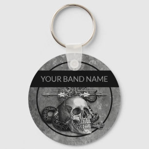 Custom Band Merch Skull Rock Metal Musiker Schlüsselanhänger