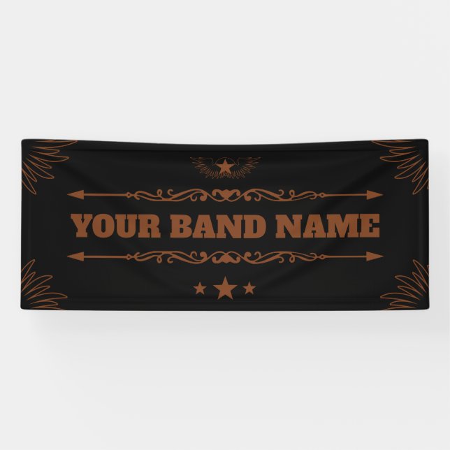 Custom Band Merge Country Western Music Rock Gig Banner (Horizontal)