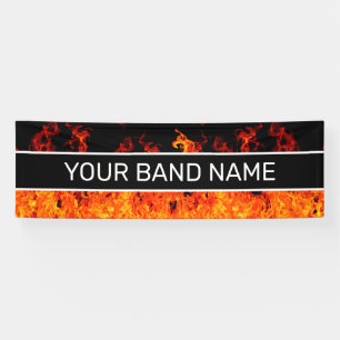 Custom Band Merge Flames Rock & Roll Gig Show Banner