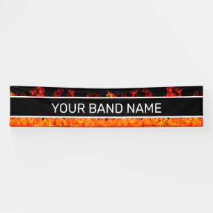 Custom Band Merge Flames Rock & Roll Show Gig Banner