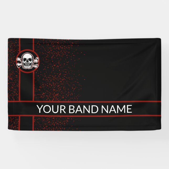 Custom Band Rock Skull Punk Metal Vinyl Banner (Horizontal)