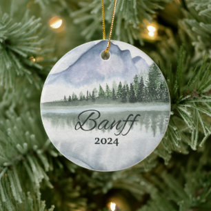 Custom Banff Watercolor Keramik Ornament