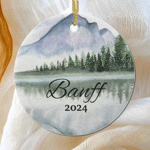 Custom Banff Watercolor Keramik Ornament