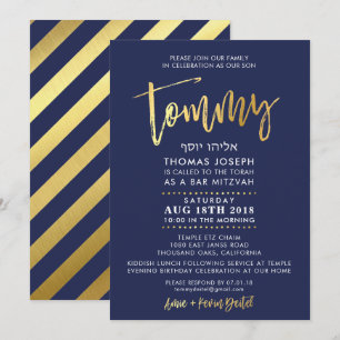 CUSTOM Bar Mitzvah Einladung für Tommy Marine + Go
