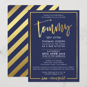 CUSTOM Bar Mitzvah Einladung für Tommy Marine + Go