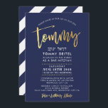 CUSTOM Bar Mitzvah Einladung für Tommy Marine   Go<br><div class="desc">*** HINWEIS - DER GOLDFOLIENeffekt IST EIN DRUCKBILD *** - - - - - - - - - - - - - - - - - - - - - - - - - - - - - - - - - - - - - - - - - -...</div>