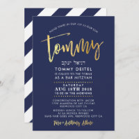 CUSTOM Bar Mitzvah Einladung für Tommy Marine + Go