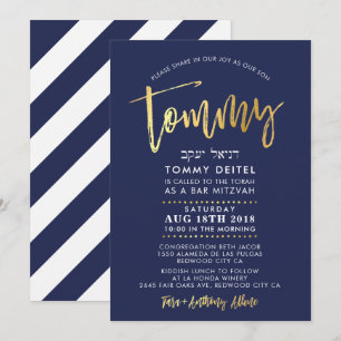 CUSTOM Bar Mitzvah Einladung für Tommy Marine + Go