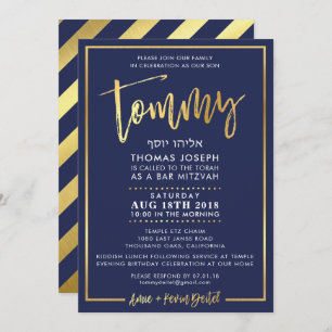 CUSTOM Bar Mitzvah Einladung zur Tommy Marine + Go
