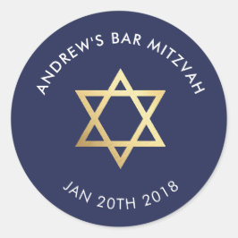 CUSTOM Bar Mitzvah für jüdische Sternenflotte + Go Runder Aufkleber