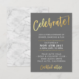 CUSTOM Bar Mitzvah Gehäuse Brandon grau + gold Einladung