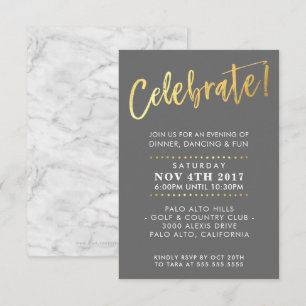 CUSTOM Bar Mitzvah Gehäuse Party grau + gold Einladung