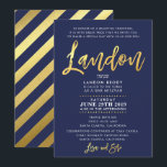 CUSTOM Bar Mitzvah Invite Marine blue   gold LANDO Einladung<br><div class="desc">*** HINWEIS - DER GOLDFOLIENeffekt IST EIN DRUCKBILD *** - - - - - - - - - - - - - - - - - - - - - - - - - - - - - - - - - - - - - - - - - -...</div>