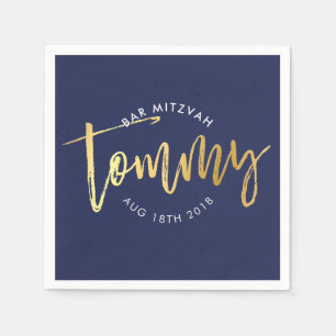 CUSTOM Bar Mitzvah Mittagessen für Tommy Marine + Serviette