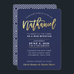 CUSTOM Bar Mitzvah Moderne Marine Gold NATHANIEL Einladung<br><div class="desc">*** HINWEIS - DER SCHIEDENE GOLD FOIL EFFEKT IST EIN DRUCKENDES BILD *** - - - - - - - - - - - - - - - - - - - - KONTAKTIEREN SIE MICH mit der Liebe des Designs für "Imitate mit Goldfolieneffekt", aber möchten einige Änderungen sehen -...</div>