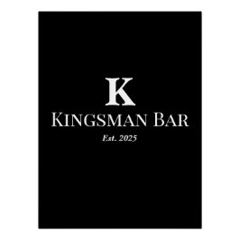 Custom Bar Wall Art with Name & Monogram – Elegant Poster