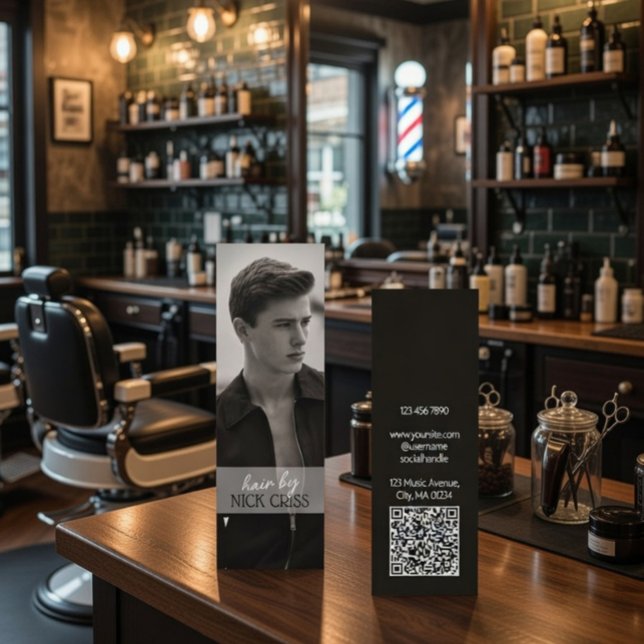 Custom Barber Contact Card with QR Code Mini Visitenkarte (Von Creator hochgeladen)