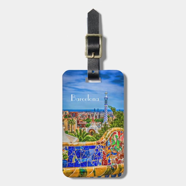 Custom Barcelona Parc Guell Europe Foto Modern Gepäckanhänger (Vorderseite vertikal)