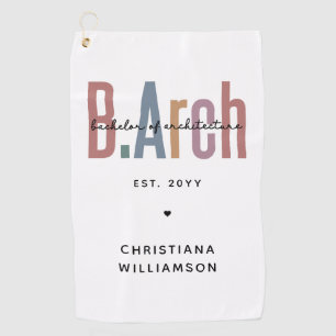 Custom BArch Bachelor of Architecture Abschluss Golfhandtuch