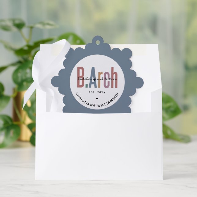 Custom BArch Bachelor of Architecture Abschluss Ornament Karte (Umschlag)