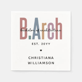 Custom BArch Bachelor of Architecture Abschluss Serviette