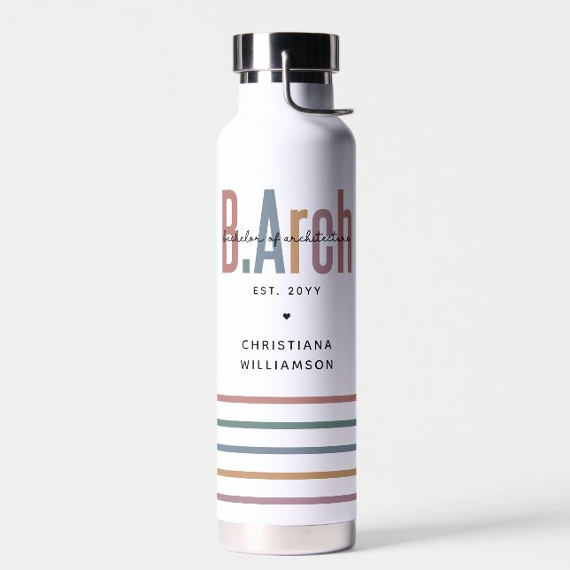 Custom BArch Bachelor of Architecture Abschluss Trinkflasche (Links)