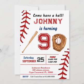 Custom Baseball Birthday Invitation with Photo Einladung