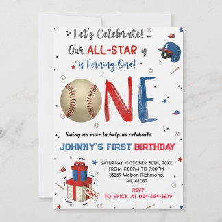Custom Baseball Birthday Party Invitation Einladung