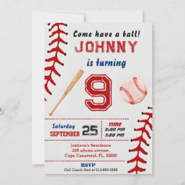 Custom Baseball Geburtstagseinladung mit Foto Einladung