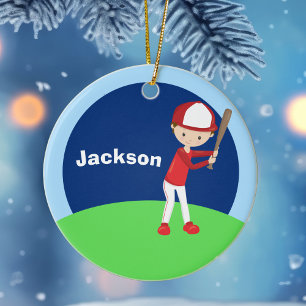 Custom Baseball Kid Keramikornament