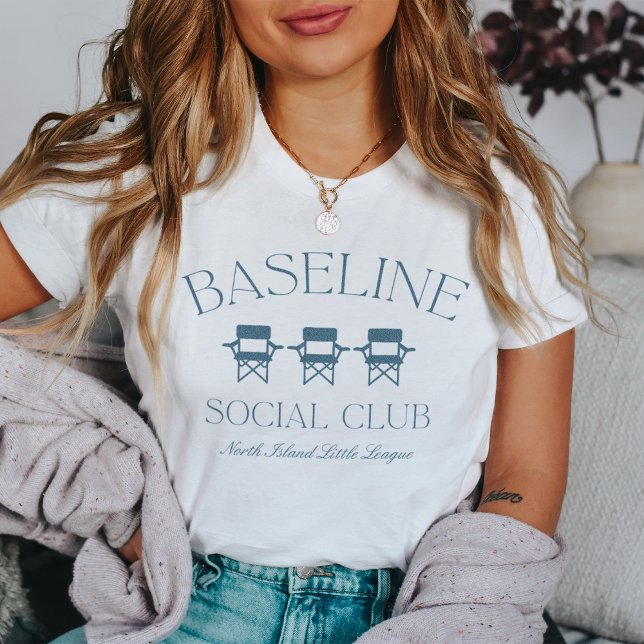 Custom Baseball Mama Baseline Social Club T-Shirt (Von Creator hochgeladen)