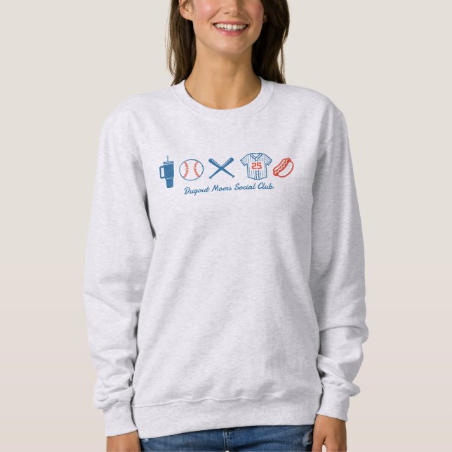 Custom Baseball Mama Niedlich Softball Mama Sweatshirt (Vorderseite)