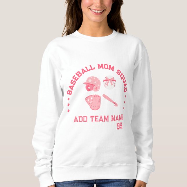 Custom Baseball Mama Squad Sweatshirt| Perfektes G Sweatshirt (Vorderseite)