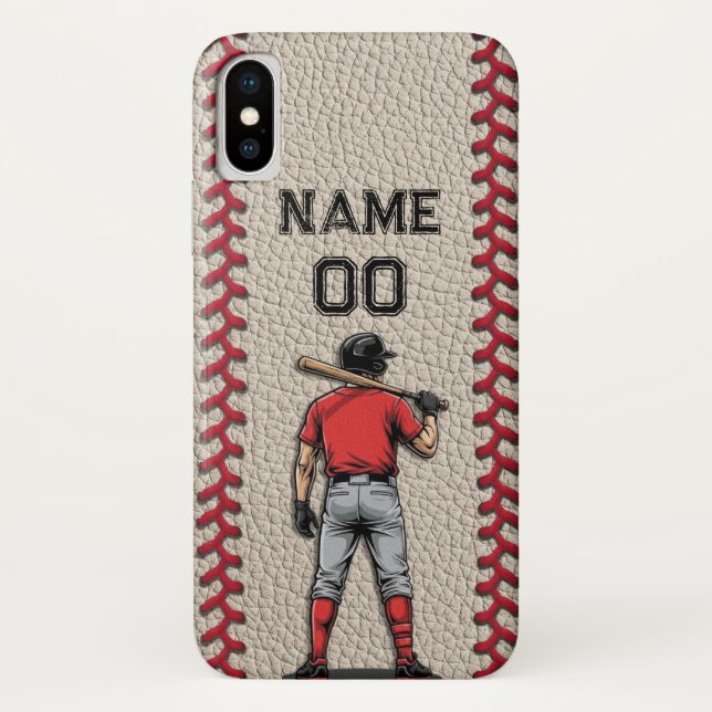 Custom Baseball Player Customizable Number Name Case-Mate iPhone Hülle (Rückseite)