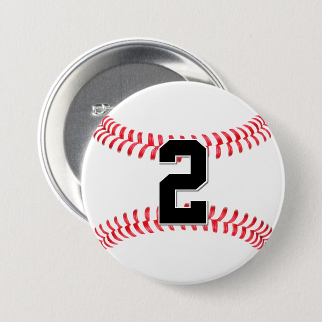 Custom Baseball Player Jersey Number / Text Sports Button (Vorne & Hinten)