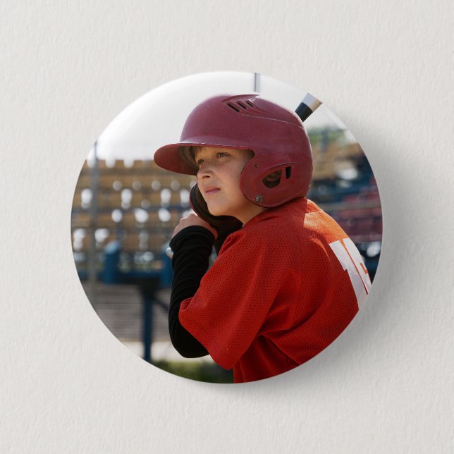Custom Baseball Sports Foto Button (Vorderseite)