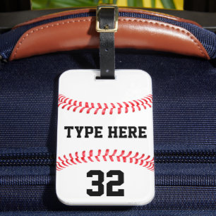 Custom Baseball Team Name Player Number Sports Bag Gepäckanhänger
