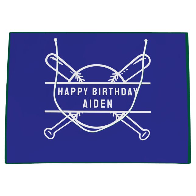 Custom Baseball Theme Party Große Geschenktüte (Vorderseite)