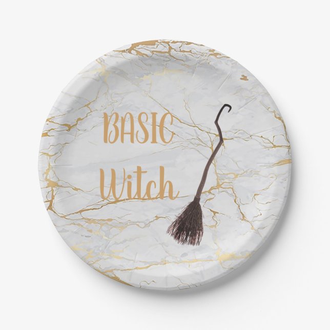 Custom BASIC WITCH Broom Funny Cool Ästhetik Niedl Pappteller (Vorderseite)