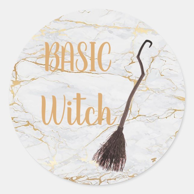 Custom BASIC WITCH Broom Funny Cool Ästhetik Niedl Runder Aufkleber (Vorderseite)