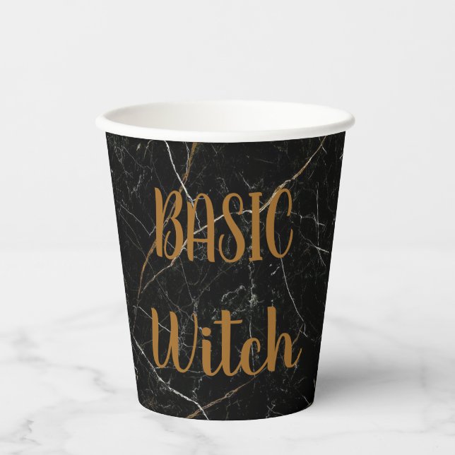 Custom BASIC WITCH Cat Funny Cool Ästhetik Niedlic Pappbecher (Vorderseite)