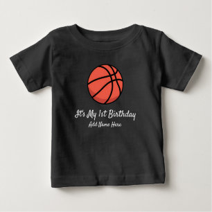 Custom Basketball Erstes Jahr Geburtstag 1 Jahr Baby T-shirt