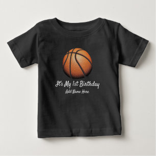 Custom Basketball Erstes Jahr Geburtstag 1 Jahr Baby T-shirt